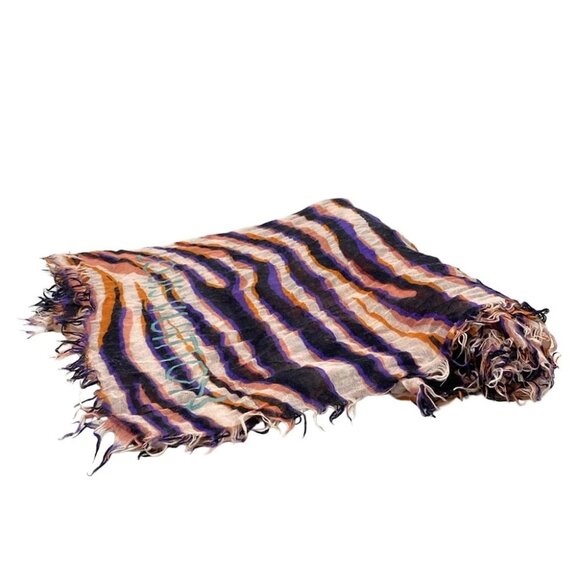 Auth LOUIS VUITTON Etole - Pink Purple Orange Scarf Cashmere Silk - Picture 5 of 9